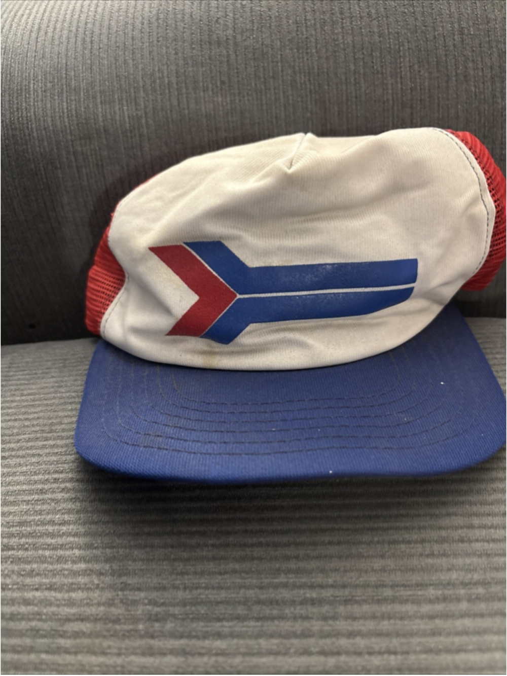 AMTRAK LOGO MESH TRUCKER SNAPBACK NEW ERA DuPONT VISOR HAT CAP VINTAGE SIZE M/L